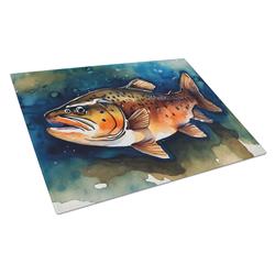 DAC2777LCB 15 x 12 in. Brown Trout Glass Cutting Board - Large
