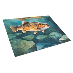 DAC2778LCB 15 x 12 in. Brown Trout Glass Cutting Board - Large