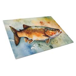 DAC2779LCB 15 x 12 in. Brown Trout Glass Cutting Board - Large
