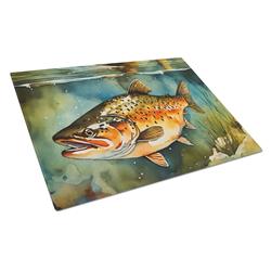 DAC2780LCB 15 x 12 in. Brown Trout Glass Cutting Board - Large