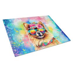 DAC2538LCB 15 x 12 in. Pomeranian Hippie Dawg Glass Cutting Board - Large