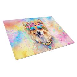 DAC2539LCB 15 x 12 in. Pomeranian Hippie Dawg Glass Cutting Board - Large