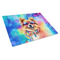 DAC2540LCB 15 x 12 in. Pomeranian Hippie Dawg Glass Cutting Board - Large
