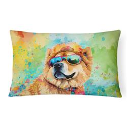 16 x 12 in. Unisex Chow Chow Hippie Dawg Fabric Decorative Pillow