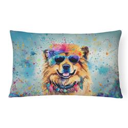 16 x 12 in. Unisex Chow Chow Hippie Dawg Fabric Decorative Pillow