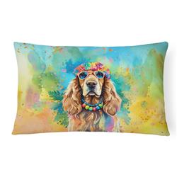 16 x 12 in. Unisex Cocker Spaniel Hippie Dawg Fabric Decorative Pillow