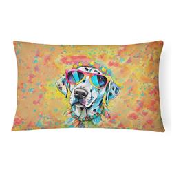 16 x 12 in. Unisex Dalmatian Hippie Dawg Fabric Decorative Pillow