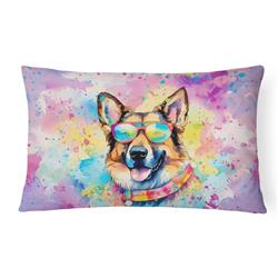 16 x 12 in. Unisex German Shepherd Hippie Dawg Fabric Decorative Pillow