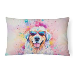16 x 12 in. Unisex Great Pyrenees Hippie Dawg Fabric Decorative Pillow