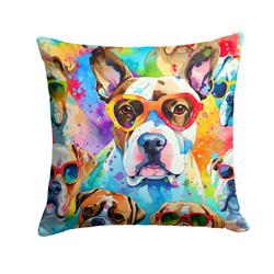 18 x 18 in. Unisex Boxer Hippie Dawg Fabric Decorative Pillow