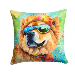 18 x 18 in. Unisex Chow Chow Hippie Dawg Fabric Decorative Pillow