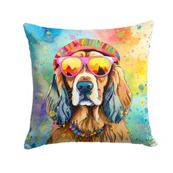 18 x 18 in. Unisex Cocker Spaniel Hippie Dawg Fabric Decorative Pillow