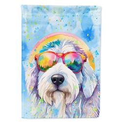 DAC2535GF 15.5 x 11.25 in. Old English Sheepdog Hippie Dawg Garden Flag