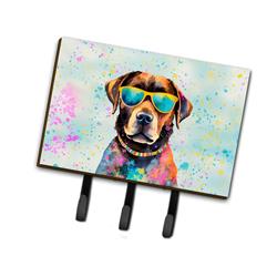 9 x 6 in. Unisex Chocolate Labrador Hippie Dawg Leash or Key Holder