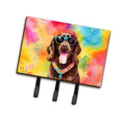 9 x 6 in. Unisex Chocolate Labrador Hippie Dawg Leash or Key Holder