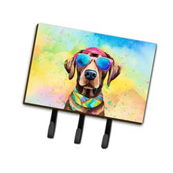 9 x 6 in. Unisex Chocolate Labrador Hippie Dawg Leash or Key Holder