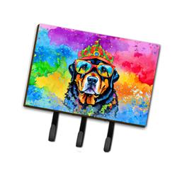 9 x 6 in. Unisex Rottweiler Hippie Dawg Leash or Key Holder