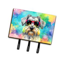 9 x 6 in. Unisex Schnauzer Hippie Dawg Leash or Key Holder