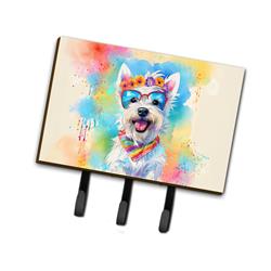9 x 6 in. Unisex Westie Hippie Dawg Leash or Key Holder