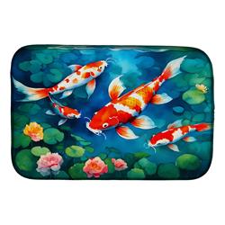 Koi Fish Dish Drying Mat Absorbent Dish Drying Mat Pad for Kitchen Counter Dish Drainer Mat for Countertop, 14 x 21', Multicolor
