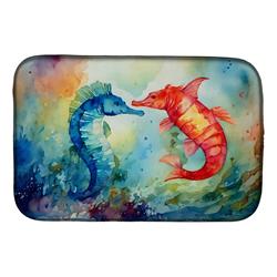 21 x 14 in. Unisex Seahorses Dish Drying Mat