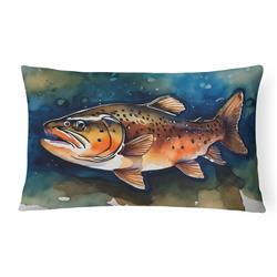 16 x 12 in. Unisex Brown Trout Throw Pillow