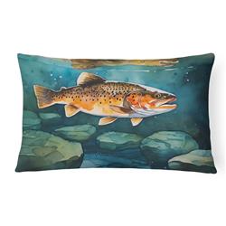 16 x 12 in. Unisex Brown Trout Throw Pillow
