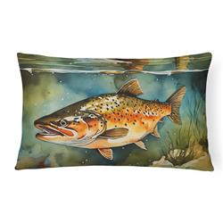 16 x 12 in. Unisex Brown Trout Throw Pillow