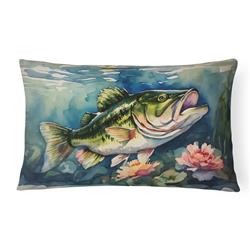 16 x 12 in. Unisex Largemouth Bass Throw Pillow
