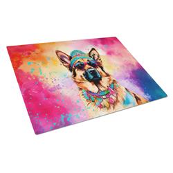 DAC2511LCB 15 x 12 in. German Shepherd Hippie Dawg Glass Cutting Board - Large