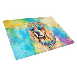 DAC2513LCB 15 x 12 in. Golden Retriever Hippie Dawg Glass Cutting Board - Large