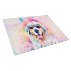 DAC2516LCB 15 x 12 in. Great Pyrenees Hippie Dawg Glass Cutting Board - Large