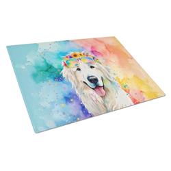 DAC2518LCB 15 x 12 in. Great Pyrenees Hippie Dawg Glass Cutting Board - Large