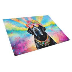 DAC2521LCB 15 x 12 in. Black Labrador Hippie Dawg Glass Cutting Board - Large