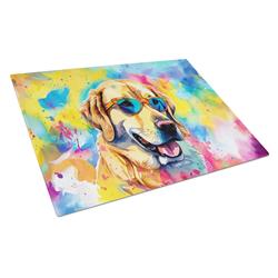 DAC2529LCB 15 x 12 in. Yellow Labrador Hippie Dawg Glass Cutting Board - Large