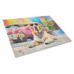 DAC2530LCB 15 x 12 in. Yellow Labrador Hippie Dawg Glass Cutting Board - Large