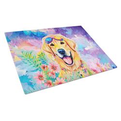 DAC2531LCB 15 x 12 in. Yellow Labrador Hippie Dawg Glass Cutting Board - Large