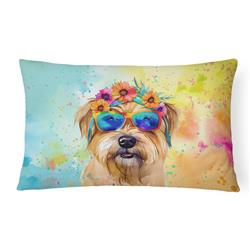 16 x 12 in. Unisex Cairn Terrier Hippie Dawg Fabric Decorative Pillow