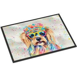 18 x 27 in. Unisex Yorkshire Terrier Hippie Dawg Doormat
