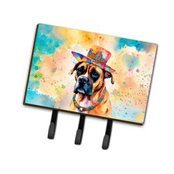 9 x 6 in. Unisex Boxer Hippie Dawg Leash or Key Holder