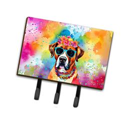 9 x 6 in. Unisex Boxer Hippie Dawg Leash or Key Holder