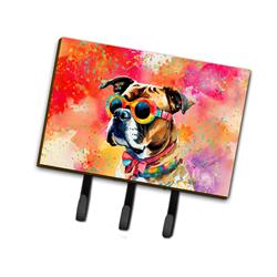 9 x 6 in. Unisex Boxer Hippie Dawg Leash or Key Holder