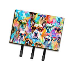 9 x 6 in. Unisex Boxer Hippie Dawg Leash or Key Holder