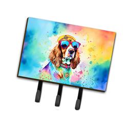 9 x 6 in. Unisex Cavalier Spaniel Hippie Dawg Leash or Key Holder