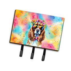 9 x 6 in. Unisex Cavalier Spaniel Hippie Dawg Leash or Key Holder