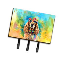 9 x 6 in. Unisex Cocker Spaniel Hippie Dawg Leash or Key Holder
