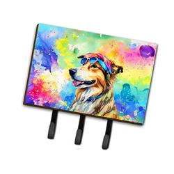 9 x 6 in. Unisex Collie Hippie Dawg Leash or Key Holder