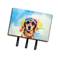 9 x 6 in. Unisex Dachshund Hippie Dawg Leash or Key Holder