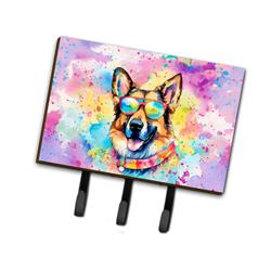 9 x 6 in. Unisex German Shepherd Hippie Dawg Leash or Key Holder