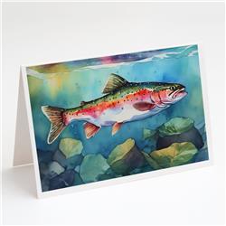 DAC2816GCA7P 5 x 7 in. Rainbow Trout Greeting Cards - Pack of 8